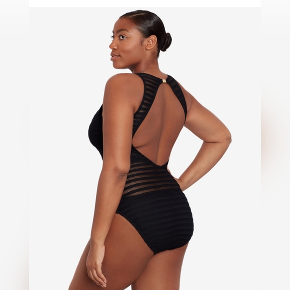 RALPH LAUREN WOMENS BOAT NECK OPEN BACK ONE PIECE SWIM SUIT SIZE 10 NWT - Picture 5 of 5